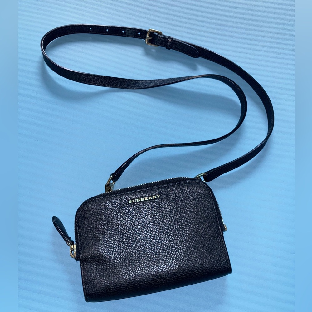 Burberry Black Leather crossbody mini bag pre owned